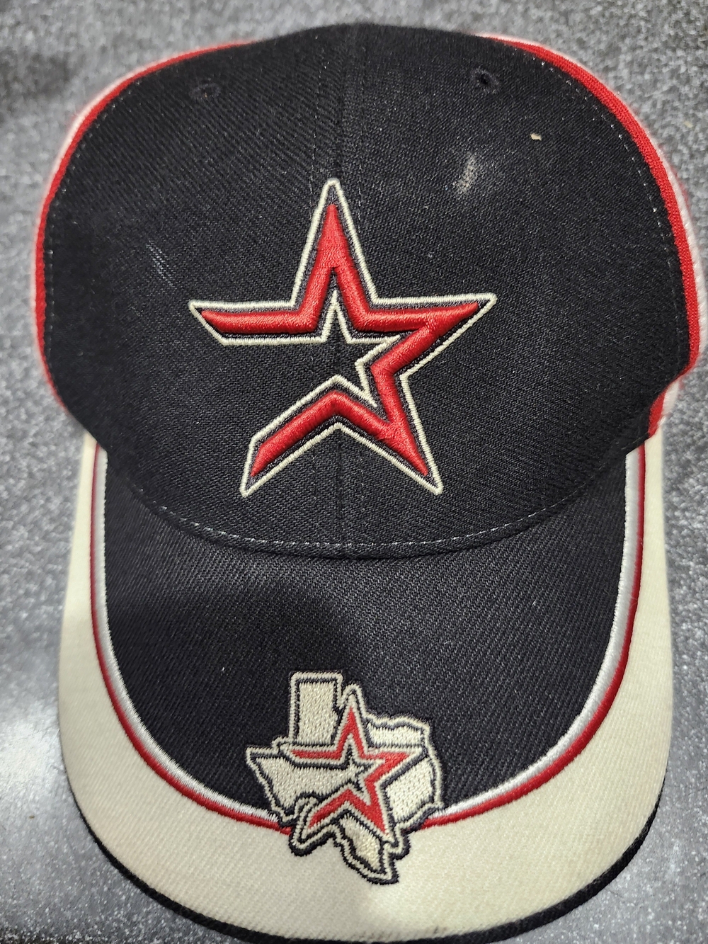 Vintage Houston Astros Men's Black and Red Star Logo Baseball Cap